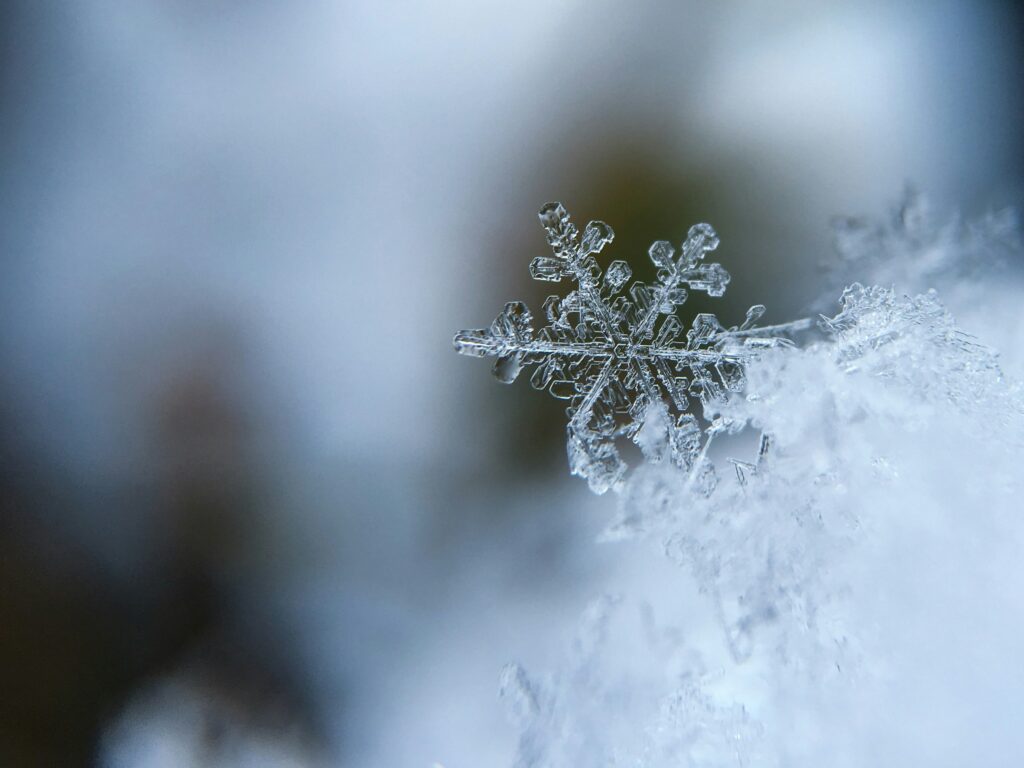 Winter image of snowflake.